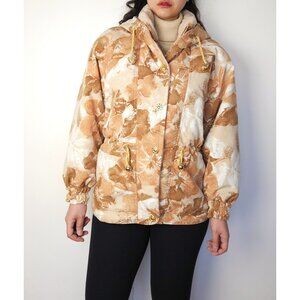 Vintage Ellesse Italy retro floral full zip ski bomber jacket women M